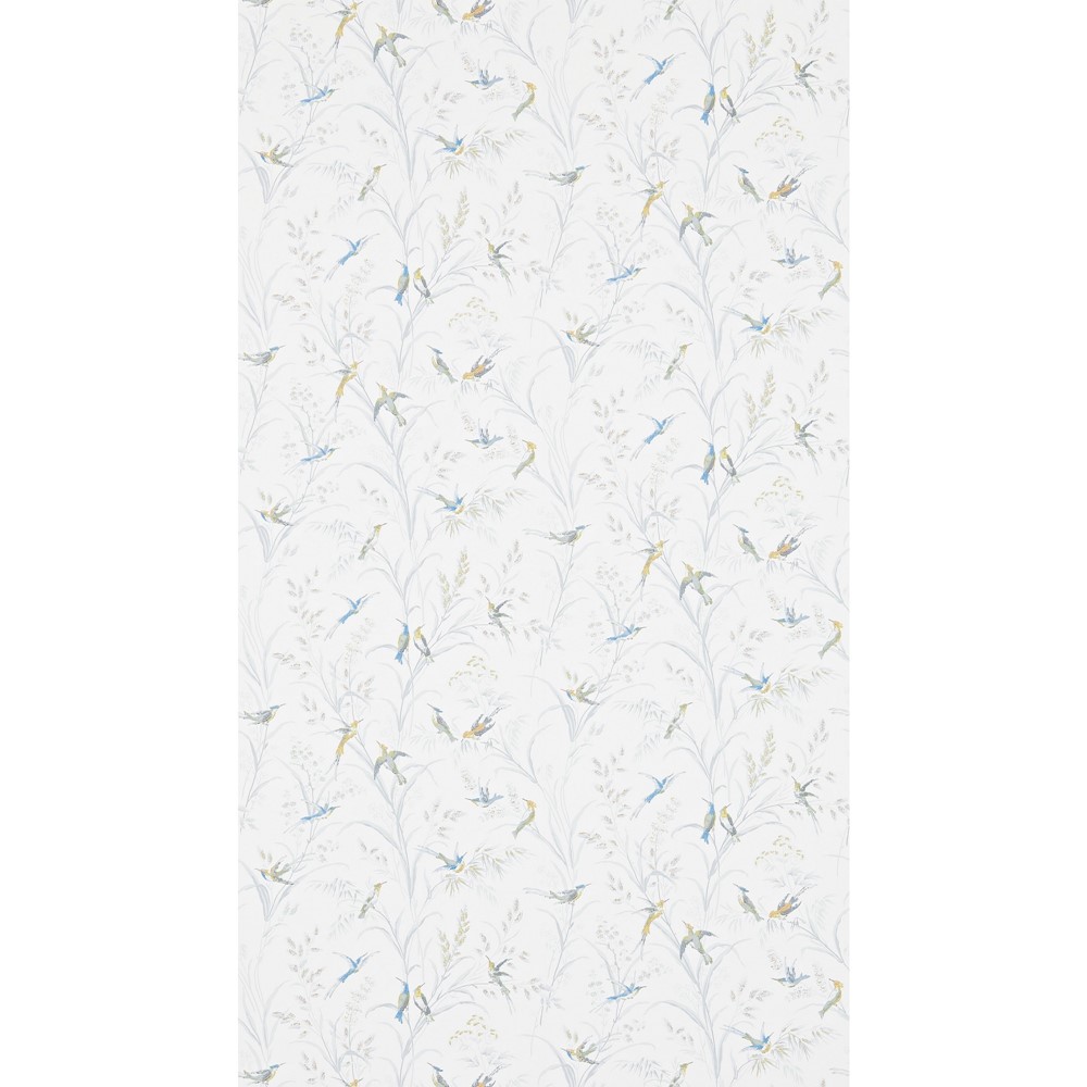 Tuileries Bird Wallpaper 214083 by Sanderson in Silver Multi